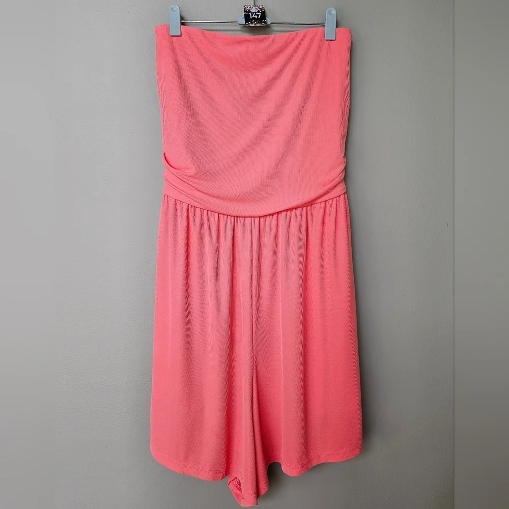 Women's Strapless Knit Tube Romper - Wild Fable Pink 1X